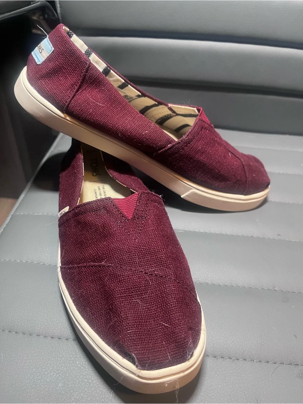 TOMS Women’s Classic Slip-On Shoes - Burgundy